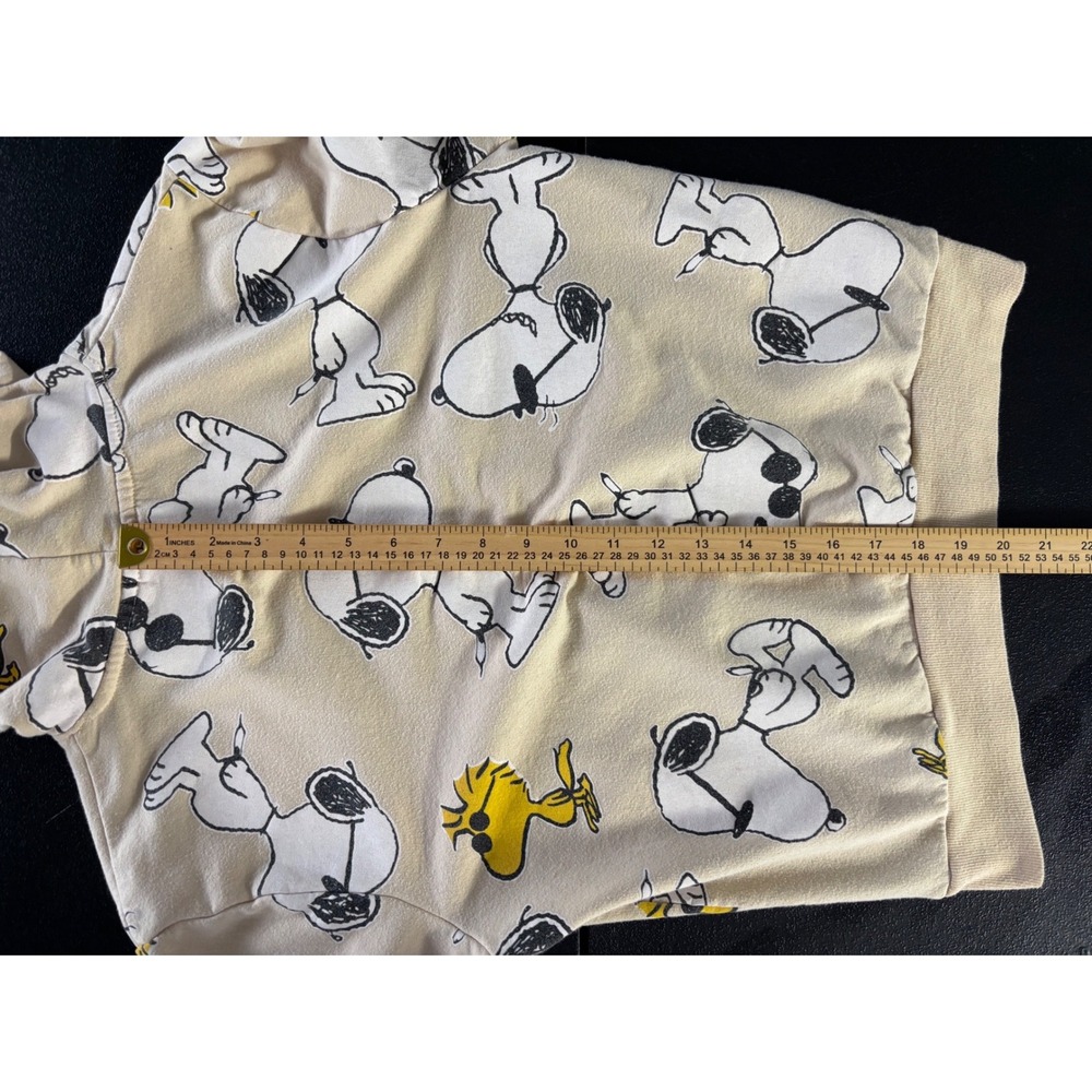 Peanuts Snoopy Woodstock Joe Cool All Over Print Hoodie Taupe Small LH42205HO - Picture 4 of 8